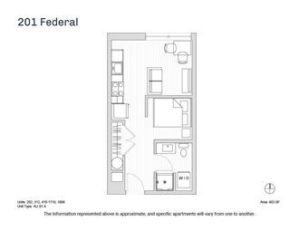 the floor plan of 210 federal