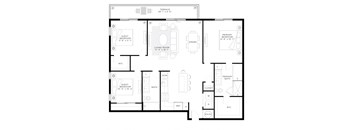 3 Bedroom 2 Bath 1,383 Sq.Ft. C3 Floor Plan at Mayla Pompano, Pompano Beach