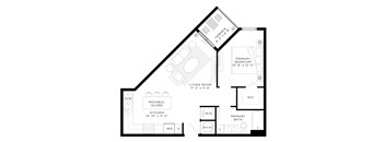 1 Bedroom 1 Bath 655 Sq.Ft. A2 Floor Floor Plan at Mayla Pompano, Pompano Beach, Florida