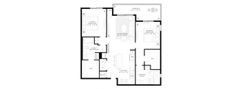 2 Bedroom 2 Bath 1,179 Sq.Ft. B2 Floor Plan at Mayla Pompano, Pompano Beach, FL, 33062