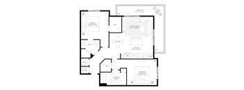 2 Bedroom 0 Bath 1,012 Sq.Ft. B3 Floor Plan at Mayla Pompano, Pompano Beach, 33062