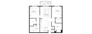 2 Bedroom 2 Bath 1,095 Sq.Ft. B1 Floor Plan at Mayla Pompano, Pompano Beach, Florida, 33062