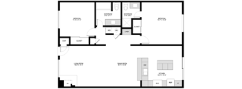 A black and white image of a floor plan for a house.