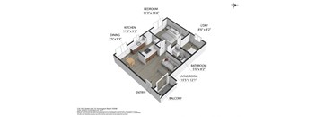 the allegheny falls floor plan  503 sq ft