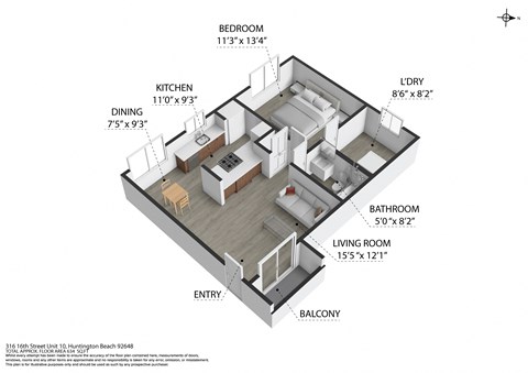the allegheny falls floor plan  503 sq ft