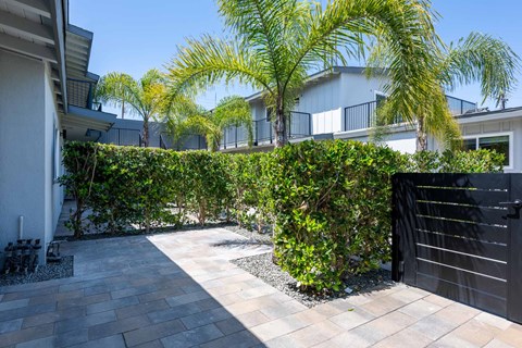 Front Gate of Property at Eastside Haven at 17th Apartments, Costa Mesa, CA, 92627