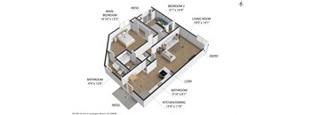 2 bed 2 bath at Ocean Breeze Terrace Apartment, Huntington Beach, California