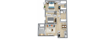 a floor plan of a house with a bedroom and a living room