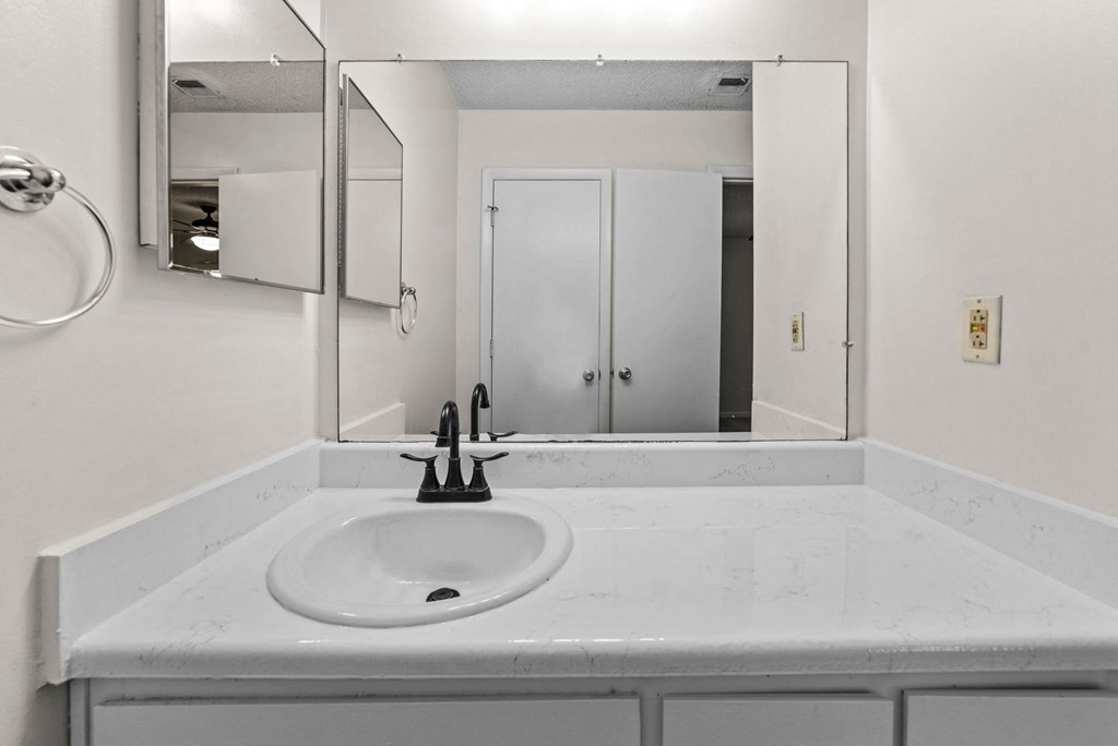 bathroom counters and sink at Rosewood at Colony Square, Rocky Mount, 27804