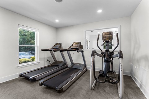 gym with treadmills at Rosen at North Hills, North Carolina, 27609