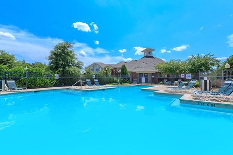A large swimming pool with a depth of 3 feet 6 inches.