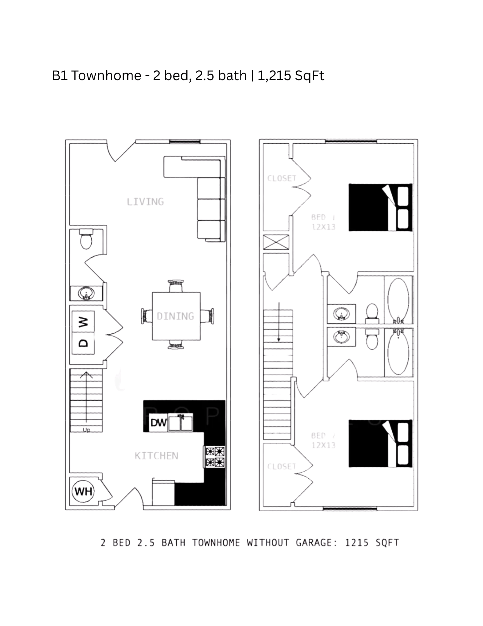 2 bed 2.5 bath A at Cedar Crest Apartments, Farmington 72730