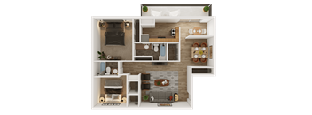 B2 1096sqft 2 bedroom apartment at Carisma, Dallas, 75240