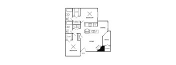 A black and white diagram of a house layout with labeled rooms.