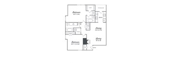 B2 Floor Plan at Lawson, Benbrook, TX, 76109