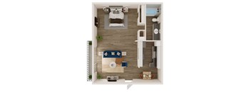 Ef2 Floor Plan  at Helios, Dallas, TX, 75240