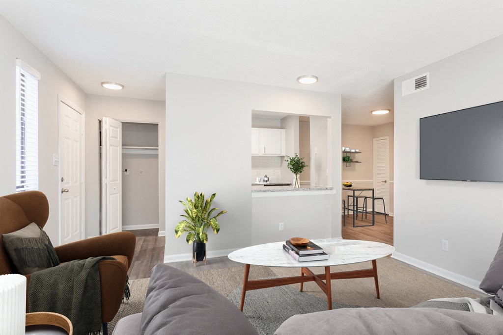 Living Room With TV at The Hudson, Fayetteville, North Carolina