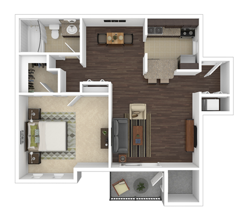 A1 Floor Plan at The Hudson, Fayetteville, 28311