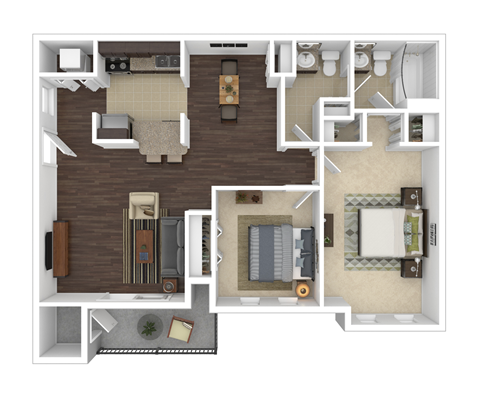 B2 Floor Plan at The Hudson, Fayetteville