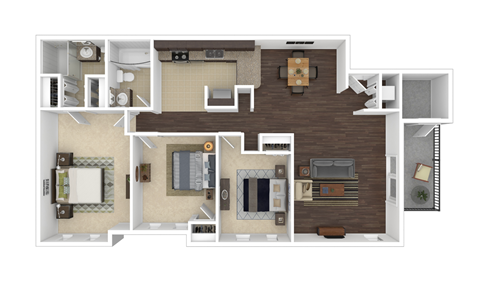 C1 Floor Plan at The Hudson, Fayetteville, NC, 28311