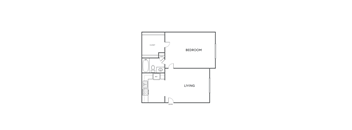 1 Bedroom Floor Plan at The Sidney, Sherman