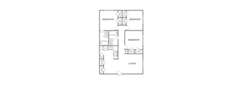 3 Bedroom Floor Plan at The Sidney, Texas, 75090