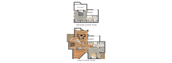A diagram shows the layout of a two-story house with labeled rooms.