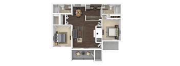 B1 Floor Plan at Rosewood at Colony Square, Rocky Mount, NC, 27804
