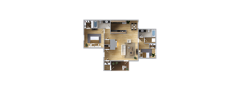 B2 Floor Plan at Rosewood at Colony Square, Rocky Mount, NC, 27804