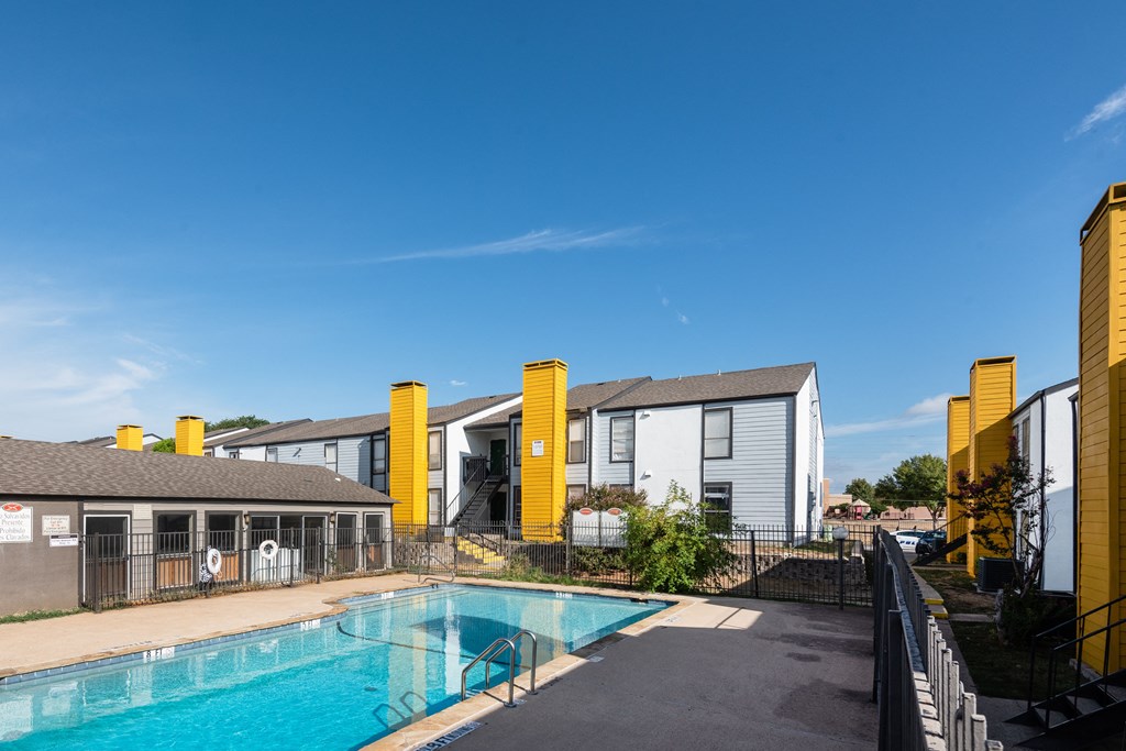 the swimming pool at the falls at borough park apartments  at Helios, Dallas, TX, 75240