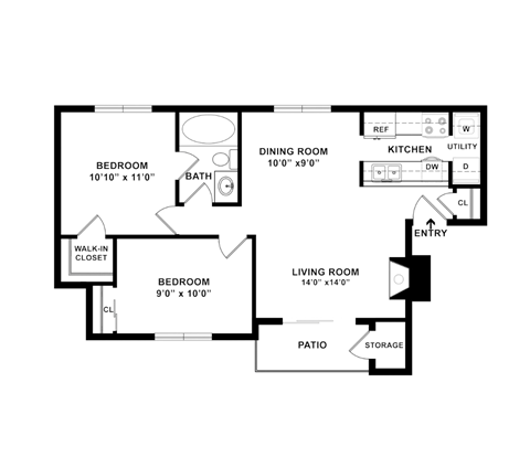 a floor plan of a house showing the living room and dining room