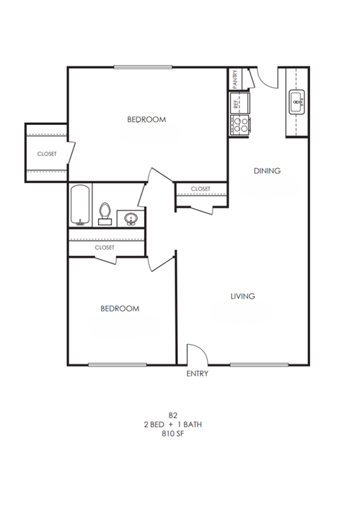 B2 Floor Plan at Lovato, Garland, 75040
