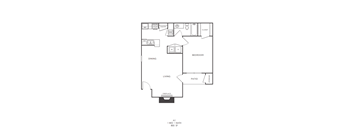 a floor plan of a 1 bedroom floor plan