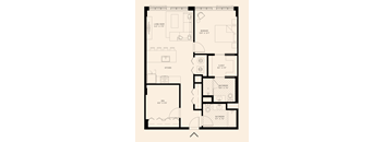 the floor plan of a 1 bedroom apartment