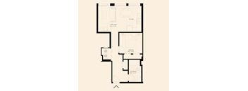 the floor plan of a 1 bedroom floor plan