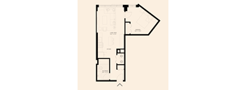 the floor plan of a 1 bedroom floor plan for an apartment
