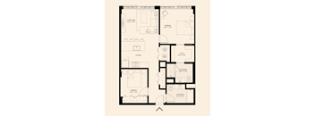 the floor plan of a 2 bedroom apartment