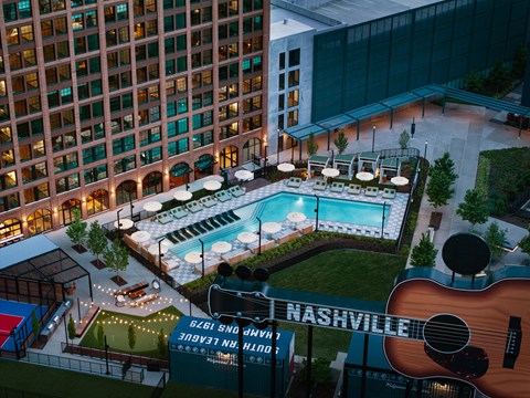 courtyard and pool area