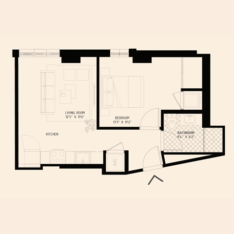 one bedroom apartment