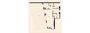 floor plan of a three bedroom two bathroom apartment with large terrace