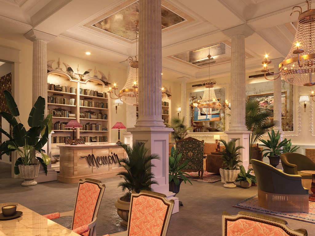 the lobby of the mgm hotel