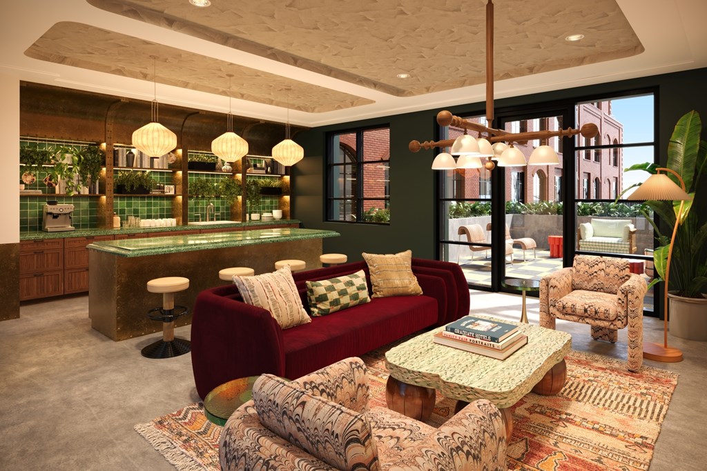 Memoir May Hosiery New Apartments in Nashville, Tennessee Lounge Rendering