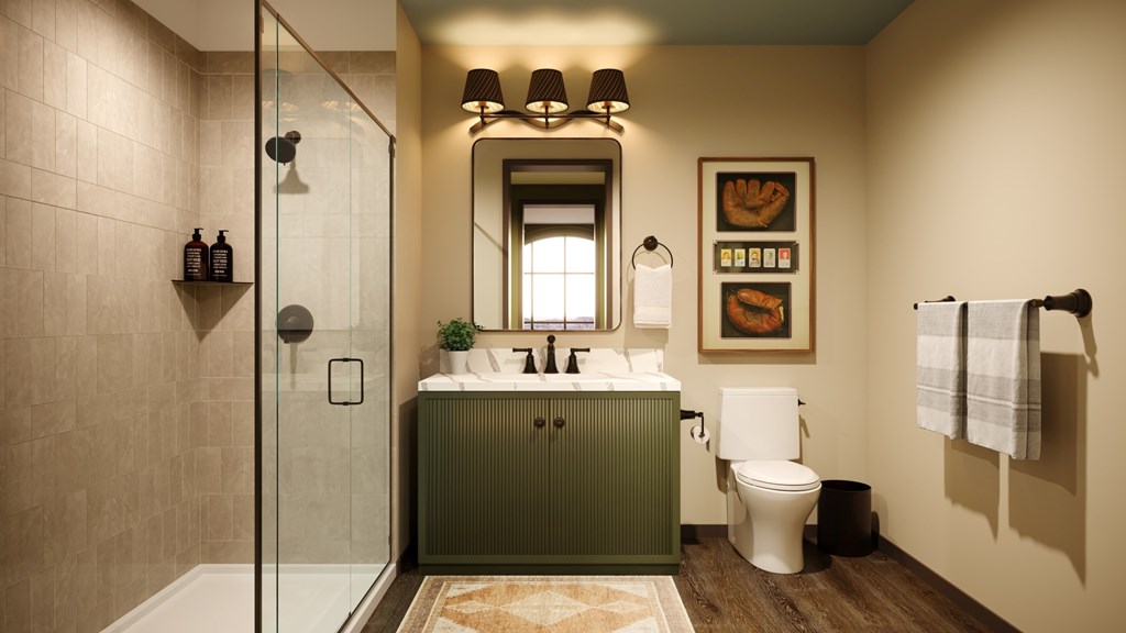 Memoir May Hosiery New Apartments in Nashville, Tennessee Bathroom Rendering