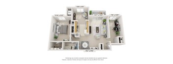 1Bed 1Bath Den Floor Plan