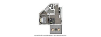 1 Bedroom 1 Bath Floor Plan