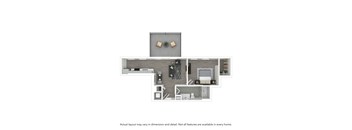 1 Bedroom 1 Bath Floor Plan