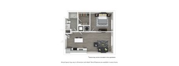 1 Bedroom 1 Bath Floor Plan