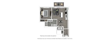 1 Bedroom 1 Bath Floor Plan