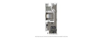 1 Bedroom 1 Bath Floor Plan