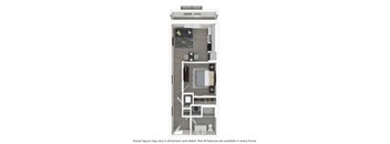 1 Bedroom 1 Bath Floor Plan